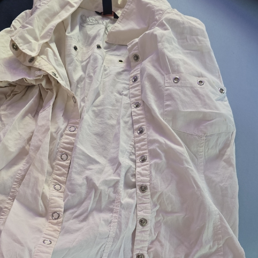 White Utility Jacket with Ruffled Details